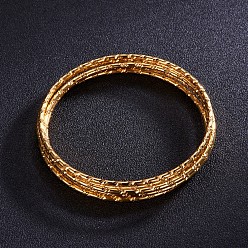 Doré  Shegrace classic 24k bracelets bouddhistes roulants plaqués or avec motif en diagonale, or, diamètre intérieur: 2-1/2 pouce (6.5 cm)
