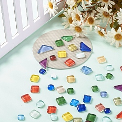 Mixed Color Mosaic Tiles Glass Cabochons, for Home Decoration or DIY Crafts, Mixed Shape, Mixed Color, 8~15x6~29x4~6mm, about 600pcs/1000g
