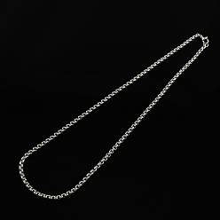 Stainless Steel Color 304 Stainless Steel Venetian Chain Necklaces, with Lobster Clasps, Stainless Steel Color, 20.4 inch(51.8cm)