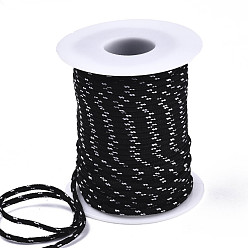 Black Multipurpose Polyester Cord, for Rope Bracelets or Boot Laces Making, Black, 2mm, about 21.87 yards(20m)/roll