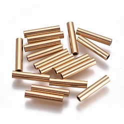 Golden Ion Plating(IP) 304 Stainless Steel Tube Beads, Golden, 15x3mm, Hole: 2mm