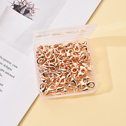 Rose Gold Zinc Alloy Lobster Claw Clasps, Rose Gold, 12x6mm, Hole: 1.2mm, 100pcs/Box
