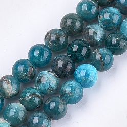 Apatite Natural Apatite Beads Strands, Grade AB, Round, 10mm, Hole: 1mm, about 38~39pcs/strand, 15.3 inch