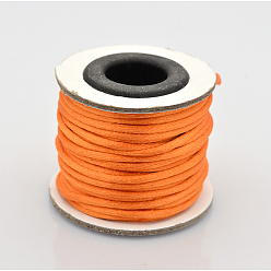 Dark Orange Macrame Rattail Chinese Knot Making Cords Round Nylon Braided String Threads, Satin Cord, Dark Orange, 2mm, about 10.93 yards(10m)/roll