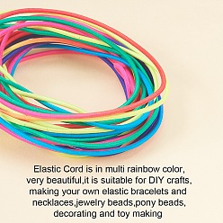 Colorful Round Elastic Cord, with Nylon Outside and Rubber Inside, Colorful, 1.5mm, about 49.21 yards(45m)/roll