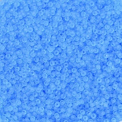 (RR148F) Matte Transparent Aqua MIYUKI Round Rocailles Beads, Japanese Seed Beads, (RR148F) Matte Transparent Aqua, 11/0, 2x1.3mm, Hole: 0.8mm, about 1100pcs/bottle, 10g/bottle