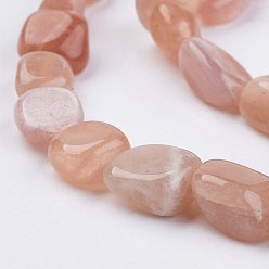 Sunstone Natural Sunstone Beads Strands, Tumbled Stone, Nuggets, 2~11x4~8x2~4mm, Hole: 1mm, about 62pcs/strand, 15.74 inch