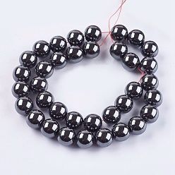Non-magnetic Hematite Non-Magnetic Synthetic Hematite Beads Strands, Round, 12mm, Hole: 1.5~2mm, about 34pcs/strand