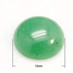 Авантюрин Кабошоны из камня, полукруглые / купольные, зеленый авантюрин, 12x5 мм
