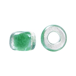 Зеленый 12/0 стакан бисер, прозрачный внутри цвета блеск, круглое отверстие, круглые, зелёные, 12/0, 2~2.5x1.5~2 мм, отверстия: 0.8 мм, около 30000 шт / мешок