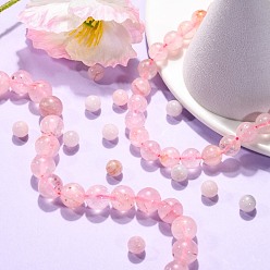 Rose Quartz Natural Rose Quartz Beads Strands, Round, 4~12mm, Hole: 0.8~1.2mm, about 15 inch~15.5 inch