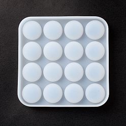 Белый Полукруглые шахматные фигуры силиконовые формы, формы для литья смолы, для изготовления изделий из уф-смолы и эпоксидной смолы, белые, 110x110x11 мм, внутренний диаметр: 16 мм