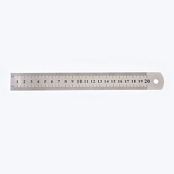 Stainless Steel Color Stainless Steel Ruler, 15/20/30cm Metric Rule Precision Double Sided Measuring Tool School & Educational Supplies, Stainless Steel Color, 229x26x0.5mm