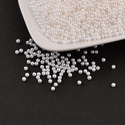 Blanc Perles acryliques en nacre d'imitation , sans trou, ronde, blanc, 7 mm, sur 2000 PCs / sac