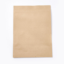BurlyWood Kraft Paper Zip Lock bag, Small Kraft Paper Stand up Pouch, Resealable Bags, with Window, BurlyWood, 20x15.9cm, Unilateral Thickness: 5.5 Mil(0.14mm)