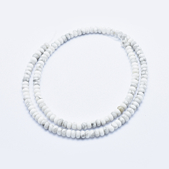 Howlite Natural Howlite Beads Strands, Rondelle, 4~4.5x2~3mm, Hole: 1mm, about 160pcs/strand, 15.7 inch(40cm)