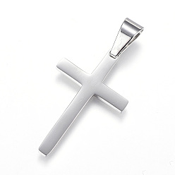 Mixed Color 304 Stainless Steel Pendants, Cross, Mixed Color, 32x20x3mm, Hole: 4mm