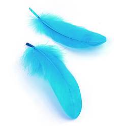 Deep Sky Blue Goose Feather Costume Accessories, Dyed, Deep Sky Blue, 160~215x36~47mm