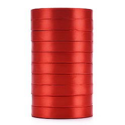 Red Valentines Day Gifts Boxes Packages Single Face Satin Ribbon, Polyester Ribbon, Red, Size: about 5/8 inch(16mm) wide, 25yards/roll(22.86m/roll), 250yards/group(228.6m/group), 10rolls/group