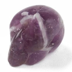 Amethyst Natural Amethyst Quartz Beads, Skull, 17.5~18.5x11~12.5x12~13mm, Hole: 1.7~2mm