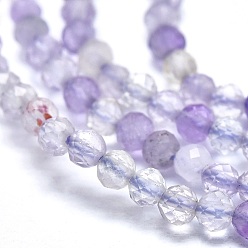 Ametrine Natural Ametrine Beads Strands, Round, Faceted, 2mm, Hole: 0.5mm, about 192pcs/Strand, 15.16 inch(38.5cm)