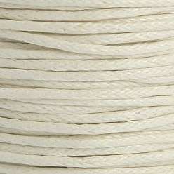 White Waxed Cotton Cord, White, 1mm, about 27.34 yards(25m)/roll