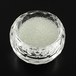 White Transparent DIY 3D Nail Art Decoration Mini Glass Beads, Tiny Caviar Nail Beads, White, 0.6~0.8mm, about 450g/bag
