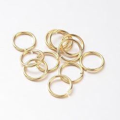 Золотой Экологически чистое вакуумное покрытие и долговечные открытые прыжковые кольца из латуни, золотые, 18 датчик, 10x1 мм, Внутренний диаметр: 8.4 мм