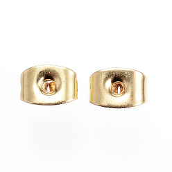 Golden 304 Stainless Steel Ear Nuts, Friction Earring Backs for Stud Earrings, Golden, 6x4x3.5mm, Hole: 0.8mm