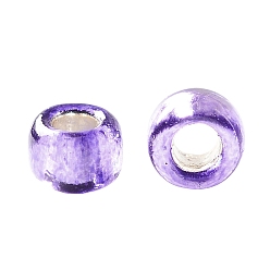(2224) Silver-Lined Transparent Purple Toho perles de rocaille rondes, perles de rocaille japonais, (2224) violet transparent doublé d'argent, 15/0, 1.5mm, Trou: 0.7mm, environ15000 pcs / 50 g