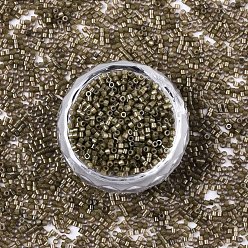 Dark Khaki 11/0 Grade A Glass Seed Beads, Cylinder, Uniform Seed Bead Size, Baking Paint, Dark Khaki, 1.5x1mm, Hole: 0.5mm, about 20000pcs/bag
