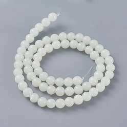 Pierre Gemme Synthétique Brins de perles en pierre synthétique, ronde, 6mm, Trou: 0.8mm, Environ 68 pcs/chapelet, 14.8 pouce (37.7 cm)