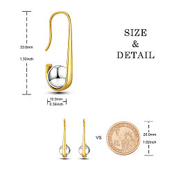 Platine & Or Boucles d'oreilles Shegrace 925 en argent sterling, ronde, véritable 18 k plaqué or et platine, 33mm