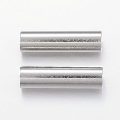Couleur Acier Inoxydable 304 inoxydable perles de tubes d'acier, couleur inox, 30x8mm, Trou: 7mm