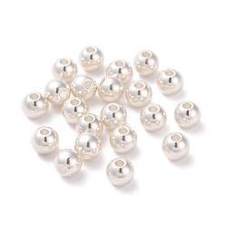 Silver 201 Stainless Steel Beads, Round, Silver, 6mm, Hole: 1.6mm
