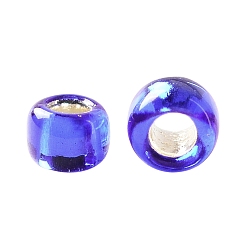 (28) Silver Lined Cobalt Toho perles de rocaille rondes, perles de rocaille japonais, (28) cobalt doublé d'argent, 15/0, 1.5mm, Trou: 0.7mm, environ15000 pcs / 50 g