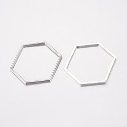 Платина Соединительные колечки из сплава, шестиугольник, платина, 26x22x1 мм