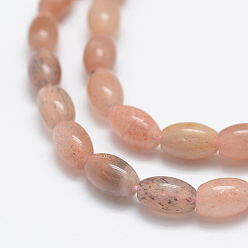 Sunstone Natural Sunstone Beads Strands, Oval, 8x5.5mm, Hole: 1mm, about 49pcs/strand, 15.5 inch(39.5cm)