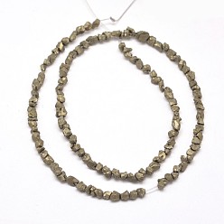 Pyrite Natural Pyrite Nuggets Beads Strands, 3~5x3~5mm, Hole: 1mm, about 15.7 inch