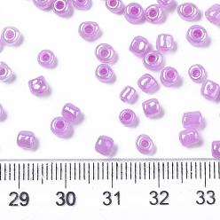 Violet Glass Seed Beads, Ceylon, Round, Violet, 2mm, Hole: 1mm, about 30000pcs/pound