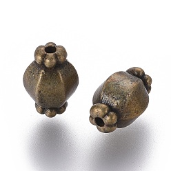 Antique Bronze Tibetan Style Spacer Beads, Zinc Alloy Beads, Lead Free, Cadmium Free & Nickel Free, Candy, Antique Bronze Color, Size: about 7mm in diameter, 10mm long, hole: 1mm