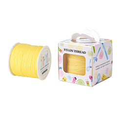 Champagne Yellow Nylon Thread, Champagne Yellow, 0.8mm, about 98.43yards/roll(90m/roll)