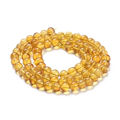 Amber Natural Amber Beads Strands, Round, 6~7mm, Hole: 0.6mm, about 76pcs/Strand, 18.31 inch(46.5cm)