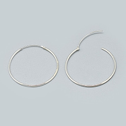 Silver 925 Sterling Silver Earring Hoop, with 925 Stamp, Silver, 42mm, Pin: 0.7mm
