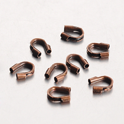 Red Copper Eco-Friendly Rack Plating Brass Wire Guardians, Lead Free & Cadmium Free & Nickel Free, Red Copper, 5x4x1mm, Hole: 0.5mm