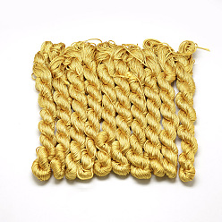 Dark Goldenrod Braided Polyester Cords, Dark Goldenrod, 1mm, about 28.43 yards(26m)/bundle, 10 bundles/bag