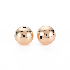 Real 18K Gold Plated Brass Beads, Nickel Free, Real Gold Plated, Round, Real 18K Gold Plated, 14mm, Hole: 2mm