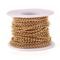 Golden Vacuum Plating 304 Stainless Steel Ball Chains, with Spool, Golden, 2.5mm, about 32.8 Feet(10m)/roll