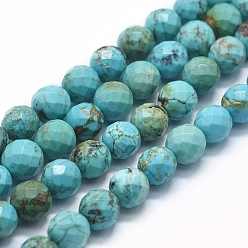 Howlite Natural Magnesite Beads Strands, Dyed & Heated, Round, 8mm, Hole: 1mm, about 49pcs/Strand, 15.35 inch(39cm)