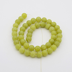 Olive Jade Natural Olive Jade Round Bead Strands, 8mm, Hole: 1mm, about 49pcs/strand, 15.7 inch